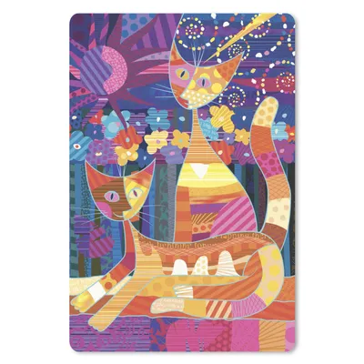 Produktbild von MuchoWow® Mauspad Mousepad Eine Illustration einiger Pop-Art-Katzen 18x27 cm - Mousepads - Maus Mat - Pad - Mausunterlage