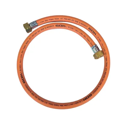 Produktbild von Zatechs Propan-Butan Gasschlauch Hochdruck 1m 30 bar Ø6.3mm 2x 21.8 mm Linksgewinde Überwurfmutter inkl. Dichtungen Gasflasche Handwerker Dachbrenner