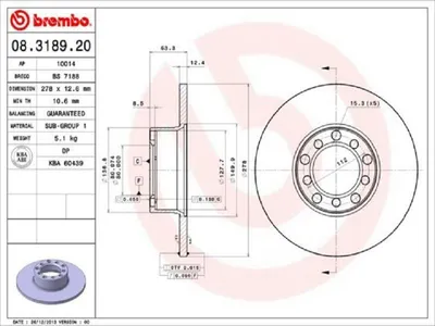 Image de Disque de frein BREMBO 08.3189.20