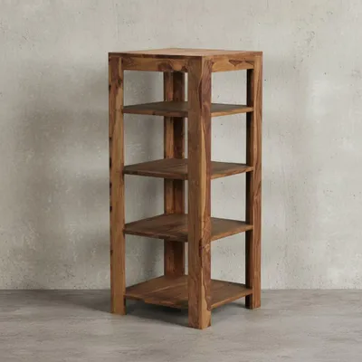 Produktbild von Massivholz Bücherregal: Mehrzweck-Stauraum, Sheesham, handgefertigt, pflegeleicht. 44x44x105 cm | Kadima Design