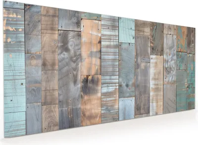 Produktbild von Küchenrückwand Spritzschutz Glas mit Motiv Holzplanken Vintage 40 x 40 cm