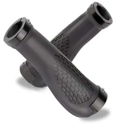 Obrázek produktu pro Ergonomické gripy na řídítka kola, MTB, průměr 22,2 mm, protiskluzová guma, černá barva