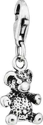 Produktbild von NKlaus Charm-Anhänger Teddybär Bärchen 925 Silber antik 10x9mm Amulett Talisman klein 15170