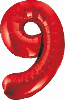 Produktbild von XL Folienballon Zahl 9 rot 85 cm