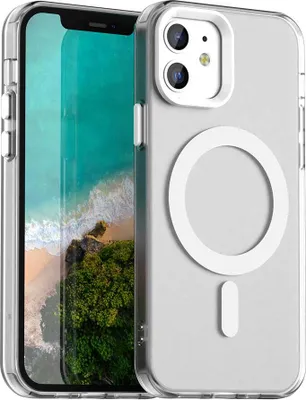 Produktbild von Magnetisch Hülle für iPhone 12 /iPhone 12 Pro, Schlank Durchscheinend Matt Stoßfest Handyhülle Weiß