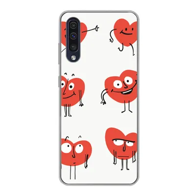 Produktbild von MuchoWow® Handyhülle Schutzhülle Hülle für Samsung Galaxy A30s Eine Illustration von neun Herzen mit Emotionen Silikon Softcase Handy Hülle - Karteninhaber