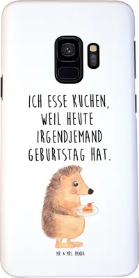 Produktbild von Mr. & Mrs. Panda Samsung Galaxy S9 Handyhülle Igel Kuchenstück - Weiß - Geschenk, Geburtstagskuchen, Handycover, Cover, Handy Schutzhülle, Lustige Sprüche, Torte, Kuchen