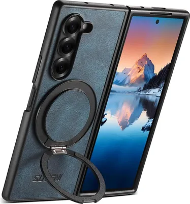 Produktbild von Für Samsung Galaxy Z Fold7 5G Suteni MagSafe 360 Grad Ringhalter Hülle Blau