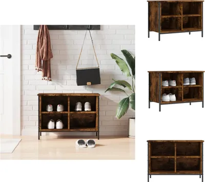 Obrázek produktu pro vidaXL Botník kouřový dub 69x35x50 cm materiál na bázi dřeva - Botníky a skříně