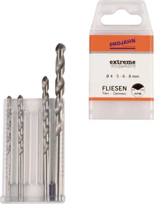 Produktbild von Projahn Extreme Fliesenbohrerset 4-tlg., Durchmesser 4, 5, 6, 8 mm