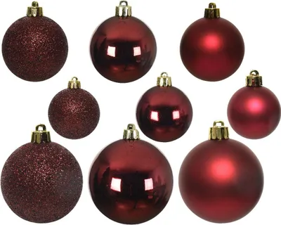Produktbild von Weihnachtskugeln Kunststoff Mix 4-6cm 30er Set - Ochsenblut