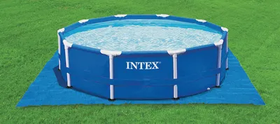 Produktbild von INTEX Bodenschutzplane 472 x 472 cm für Easy Set & Frame Pools bis Ø 4,57 m Polyethylen 75 g/m² blau Schutz vor Beschädigungen und Steinchen 128048