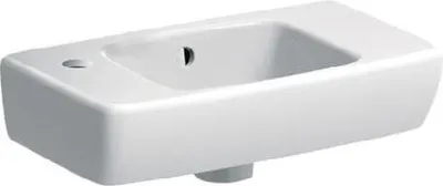 Zdjęcie produktu dla Geberit Selnova - Umywalka 450x250 mm z 1 otworem na baterię po lewej stronie, z przelewem, biała 500.319.01.5