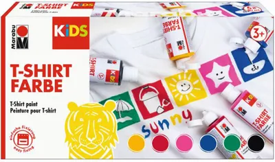 Obrázok produktu pre Marabu 308000000001 Marabu KiDS farba na textil "farba na tričká", sada 6 ks, 6 x 80 ml
