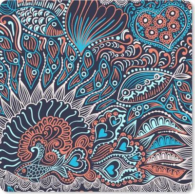 Produktbild von MuchoWow® Mauspad Mousepad Fisch - Koralle - Unterwasser - Abstrakt - Muster 20x20 cm - Mousepads - Maus Mat - Pad - Mausunterlage - Desk Mat - Bureauartikeln