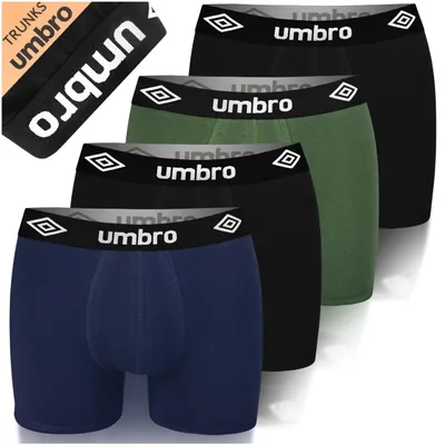 Zdjęcie produktu dla UMBRO bokserki męskie bawełniane 4 pack | Doskonały komfort, jakość | Elastyczne, miękkie majtki dla mężczyzn | Idealne dopasowanie, M