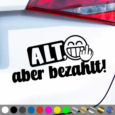 Produktbild von PantherPixel Alt Aber bezahlt Aufkleber wagen Oldtimer Sticker Auto Geschenkidee Farbe Schwarz
