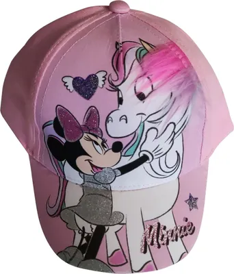 Produktbild von Disney Minnie Mouse Kappe Basecap Mütze Minnie mit Pony, Glitzer für Kinder rosa Größe 50