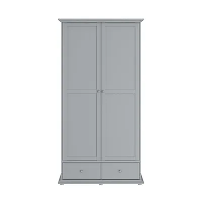 Image de Armoire 2 portes 2 tiroirs avec tringle L104 cm - Margaux