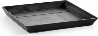 Obrázek produktu pro Podmiska Ecopots čtvercová 35,5×35,5 cm, výška 3,5 cm, antracitová