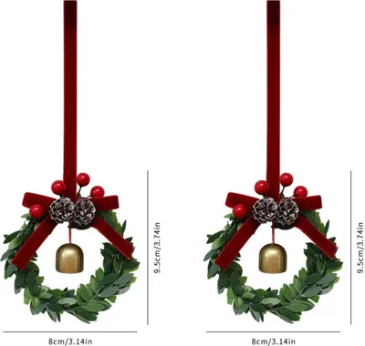 Immagine prodotto di INF Set di 2 Campane Albero di Natale Pigna - Decorazioni Festività Natalizie