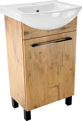 Produktbild von paplinskimoebel badezimmerschrank mit waschbecken 50 x 40 x 84,5 cm- waschbeckenunterschrank Badezimmer möbel, klein gäste wc waschbecken mit unterschrank- 50 cm