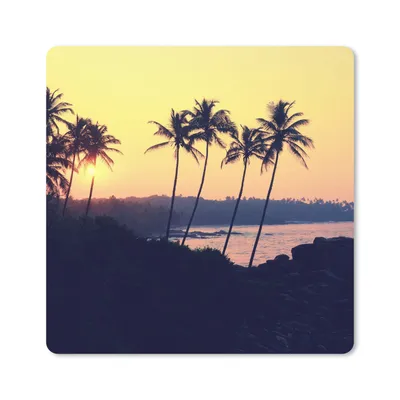 Produktbild von MuchoWow® Mauspad Mousepad Meer - Palme - Abend - Landschaft 30x30 cm - Mousepads - Maus Mat - Pad - Mausunterlage - Gaming