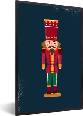 Produktbild von MuchoWow® MuchoWow® Gerahmtes Poster Nussknacker - Weihnachten - Winter 20x30 cm - Poster mit zchwarzem Bilderrahmen - Drucken - Bilder Poster im Rahmen