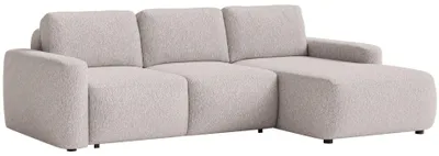 Produktbild von Selsey Carnos Mini – Ecksofa mit Schlaffunktion, Ottomane rechts, Chenille Beige