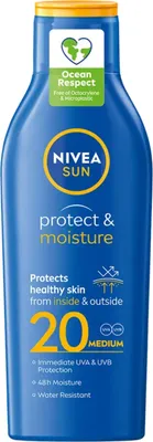 Image de Nivea Sun Protect & Moisture - Lotion solaire avec filtre UV SPF20, 200ml
