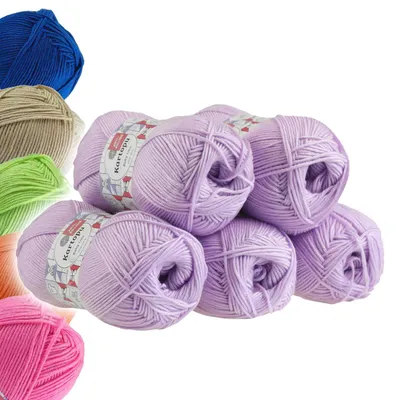 5 x 100g Strickgarn Kartopu BABY ONE Antipilling Babywolle Babygarn, K706 hellviolett