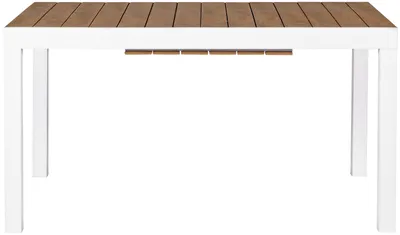 Produktbild von Gartentisch - Weiß - Aluminiumgestell - Polywood Platte - 140 x 90 cm - ausziehbar