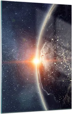 Produktbild von Bilder auf glas - Einteilig - Kosmos Erde Sonne - 50x70cm - Glasbilder - Wandbilder - Bilder - zum Aufhängen bereit - Wanddekoration aus Glas - Glas Bilder - Wandbild auf Glas - GPA50x70-4343
