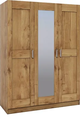 Produktbild von Kleiderschrank Spiegeltür Holz Wildeiche teilmassiv Natur geölt 3-türig Tomi 3