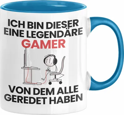 Produktbild von Gamer Geschenk Tasse Lustige Geschenkidee Geburtstag für Gamer Ich Bin Dieser Legendäre Gamer Von Dem Alle Geredet Haben Kaffee-Becher (Blau)