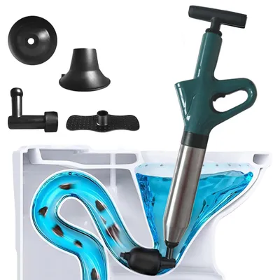 Imagen del producto de Solidchoice: Desatascador para inodoros de alta presión con 4 accesorios intercambiables