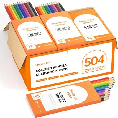 Obrázok produktu pre 504 sada farebných ceruziek pre deti, 12 farieb, škola a Vianoce