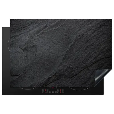 Produktbild von KitchenYeah© Herdabdeckplatte Beton - Schwarz - Industriell , 77x51cm, Küche Deko, Glaskeramikkochfeld Herdabdeckung, Abdeckplatte fùr Kochfeld