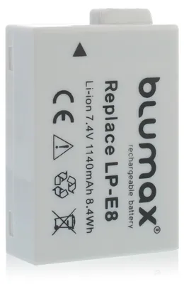Produktbild von Blumax Akku passend für Canon Lp-E8 EOS 550D 650D 700D Rebel T3i 1140 mAh (7,2V)