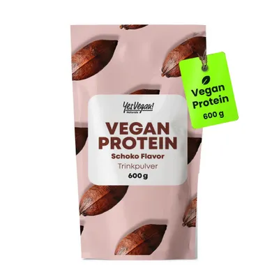 Produktbild von Proteinpulver vegan Schokolade (600 g) 18 g Protein pro Portion - Alternative zu Whey Eiweiß