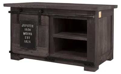 Produktbild von MASSIVMOEBEL24.DE Truhe Mango 76x51x46 grau lackiert RAILWAY #234