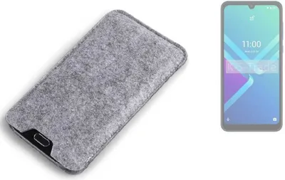Produktbild von K-S-Trade Filz Handyhülle kompatibel mit Wiko Y82 Schutzhülle Filztasche Filz Tasche Case Sleeve Handy Hülle Filzhülle grau