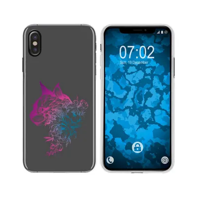 Produktbild von PhoneNatic Case kompatibel mit Apple iPhone Xs Max Silikon-Hülle Floral Katze M2-6