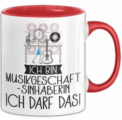 Produktbild von Geschenk für Musikgeschäftsinhaberin Tasse Lustige Geschenkidee Geburtstag Ich Bin Musikgeschäftsinhaberin Ich Darf Das (Rot)