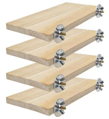 Productafbeelding van Houten platform, klimplatform, zitplankjes voor vogels, 4 stuks, 19 x 10 cm, paulowniahout