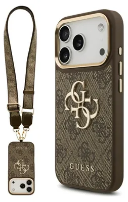 Image de GUESS case passend für IPHONE 17 Pro GUHCP17LP4G4BCSW (PU W/ Big 4G Classic & Big Strap Metal Buttons) brown
