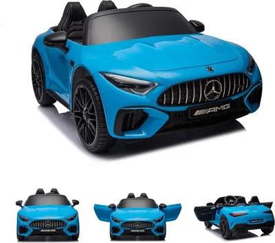 Produktbild von ES-Toys Kinder Elektroauto Mercedes SL63 AMG, 4 Motoren, Stoßdämpfer, EVA-Reifen blau