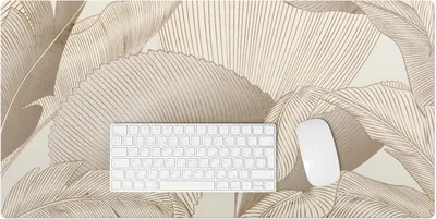 Produktbild von Blätter In Zarten Linien – Schreibtischunterlage – Rutschfeste Tischunterlage – Schreibtischmatte für Büro & Zuhause – Schreibunterlage – Mauspad – Tischmatte – 90 x 45 cm
