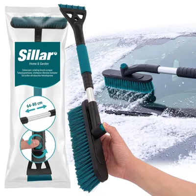 Produktbild von Sillar 2-in-1 Schneebürste mit Eiskratzer Teleskop 77–95 cm