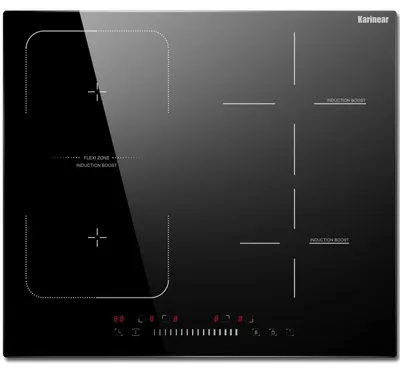 Immagine prodotto di Piano cottura a induzione - KNI-603S1 - Da incasso - 4 zone di cottura - 7200 W - Zona flessibile - Controllo touch con slider - Timer e funzione boost